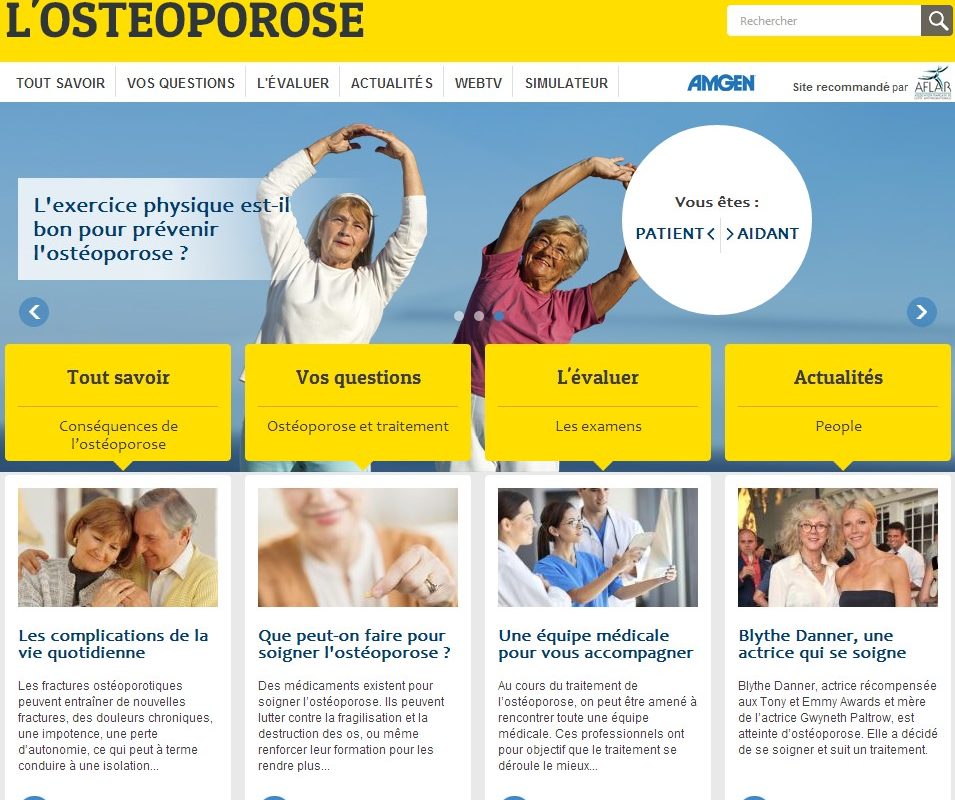 Un site d’information gratuit sur l’ostéoporose : Tout sur l’ostéoporose